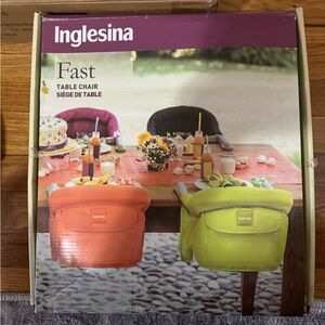 Inglesina Fast Table Chair - Orange & Lime Green